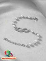 Pärlitega käevõru (hõbedane)