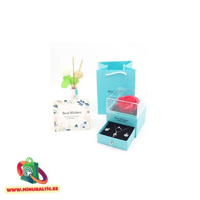 Saippuaruusu lahjapakkauksessa (akvamariinin sininen) - Image 2