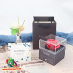 Мыло розовое в подарочной упаковке (темно-серое)