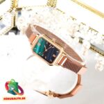 Mūsdienīgs sieviešu pulkstenis (zaļš un zelts) - Image 2