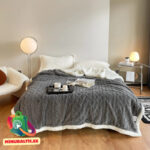 Одеяло флисовое шерпа 150х200 (серое) — изображение 2