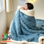 Одеяло флисовое шерпа 200х230 (синий) — изображение 3