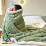 Одеяло флисовое шерпа 150х200 (зеленое)