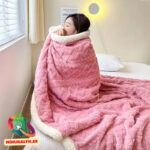 Šerpa vilnos antklodė 150x200 (rožinis)