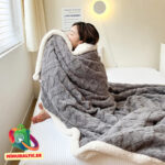 Одеяло флисовое шерпа 150х200 (серое)