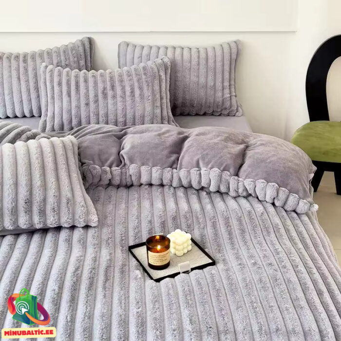 velvet-voodipesu (9) Minkštas Fluffy Velvet patalynės komplektas - Image 3