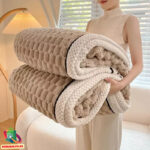 Minkšta aksominė vilnonė antklodė 180×200 (rudas) - Image 2