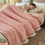 Pehme velvet fliistekk 150×200 (roosa)