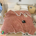 Pehme velvet fliistekk 200×230 (rooste)