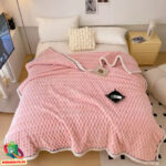 Soft velvet fleece blanket 200×230 (pink)