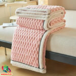 Pehmeä sametti fleecepeitto 180×200 (vaaleanpunainen)