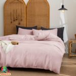 Комплект постельного белья из конопли - Светло-розовый — изображение 5