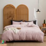 Комплект постельного белья из конопли - Светло-розовый