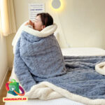 Одеяло флисовое шерпа 150х200 (голубовато-серый)