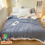 Одеяло флисовое шерпа 150х200 (голубовато-серый) — изображение 3