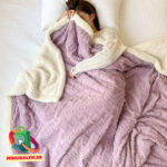 Одеяло флисовое шерпа 150х200 (фиолетовый) — изображение 2