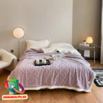 Одеяло флисовое шерпа 150х200 (фиолетовый) — изображение 3