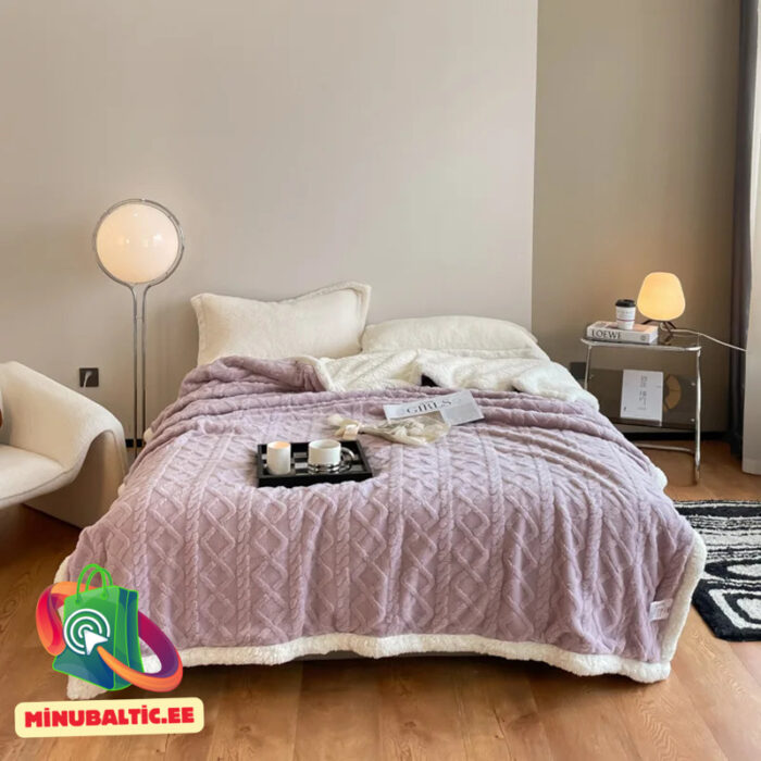 Sherpa tekk (7) Одеяло флисовое шерпа 150х200 (фиолетовый) — изображение 3