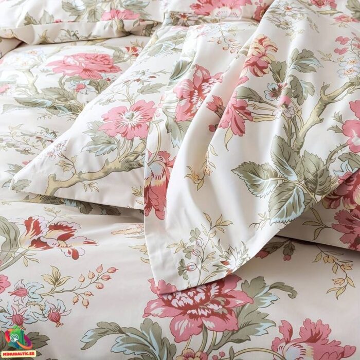 Premium Ēģiptes kokvilnas gultas veļas komplekts | Ziedu - Image 3