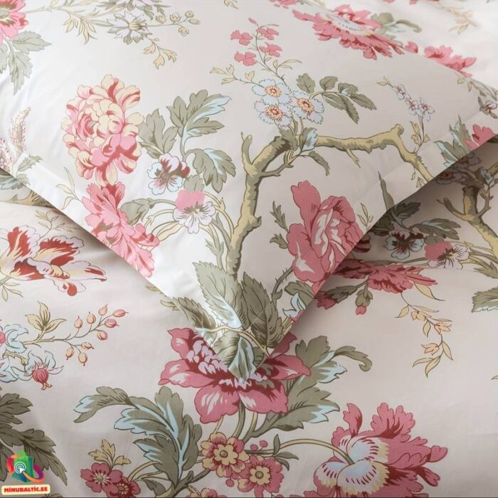 Premium Ēģiptes kokvilnas gultas veļas komplekts | Ziedu - Image 4