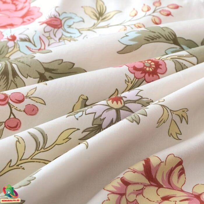 Premium Ēģiptes kokvilnas gultas veļas komplekts | Ziedu - Image 5