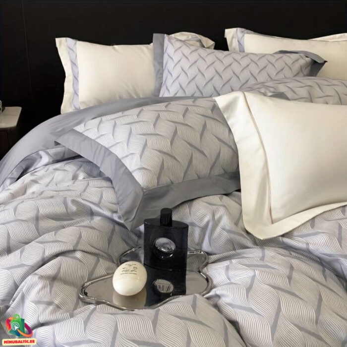 Premium Mako Satin vuodevaatteet setti | Kalanruoto - Image 4