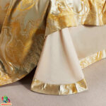 Marmor mustriga luksuslik Jacquard voodipesukomplekt | Kuld - Image 5
