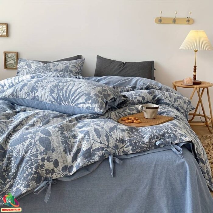 Puuvillaiset vuodevaatteet setti | Merensininen - Image 2