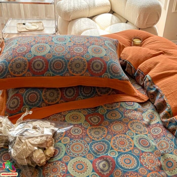 Puuvillaiset vuodevaatteet setti | Mandariini - Image 3