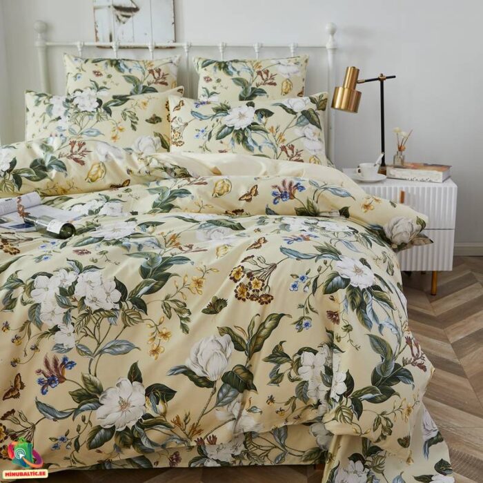 voodipesukomplekt 100% puuvill (13) Premium Ēģiptes kokvilnas gultas veļas komplekts | Peonijas - Image 4