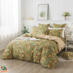 Premium Egyptiläisestä puuvillasta valmistetut vuodevaatteet setti | Vihreä paisley