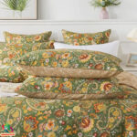 Premium Ēģiptes kokvilnas gultas veļas komplekts | Zaļā paisley - Image 2