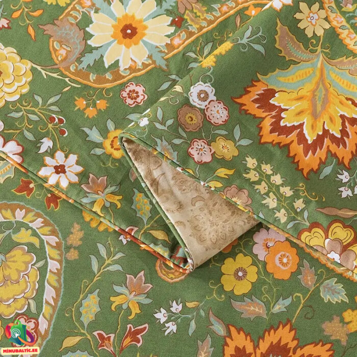 Premium Ēģiptes kokvilnas gultas veļas komplekts | Zaļā paisley - Image 4