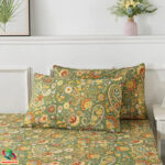 Premium Ēģiptes kokvilnas gultas veļas komplekts | Zaļā paisley - Image 3