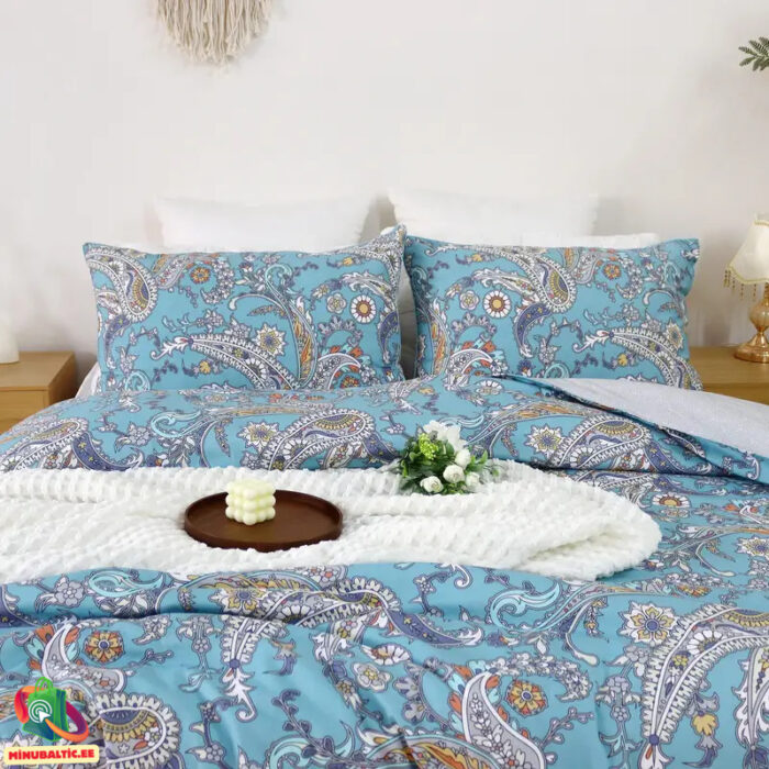 Puuvillast voodipesukomplekt Sinine paisley (1) Premium Egyptiläisestä puuvillasta valmistetut vuodevaatteet setti | Sininen paisley - Image 2