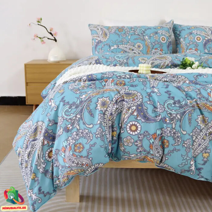 Puuvillast voodipesukomplekt Sinine paisley (4) Premium Egyptiläisestä puuvillasta valmistetut vuodevaatteet setti | Sininen paisley - Image 3