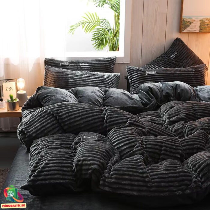 Velvet Bedding Set | Dark gray - Image 1