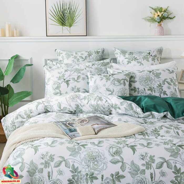 s (6) Aukščiausios kokybės Egiptietiškos medvilnės patalynės komplektas | Vintažinė rožė - Image 4