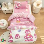 Laste voodipesukomplekt - Roosa karu