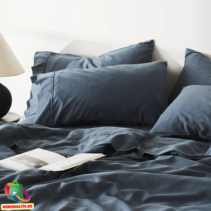 Tencel voodipesukomplekt - Hallikassinine (2) Tencel voodipesukomplekt - Hallikassinine