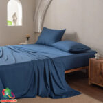 Bambusest Voodipesukomplekt Koobaltsinine