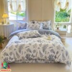 Puuvillane voodipesukomplekt 220×240 cm Hõbedane aed